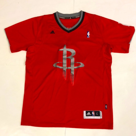 Adidas L Top Red White Jersey Rockets Short Sleeve Harden 13 Excellent Condition - Picture 2 of 13